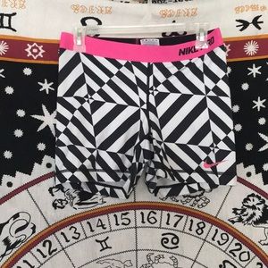 Nike Pro Black/White/Pink Patterned Comp Shorts